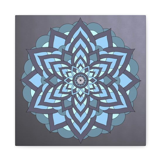Icy Petals Mandala Canvas Wall Art Print