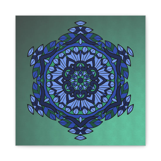 Emerald & Sapphire Mandala Canvas Wall Art Print