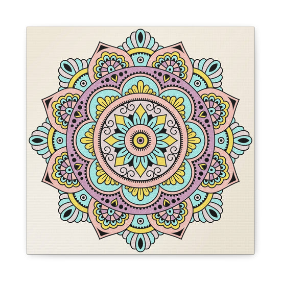 Sunny Bloom Mandala Canvas Wall Art Print