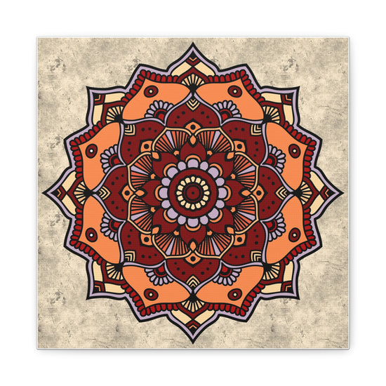 Sunset Blossom Mandala Canvas Wall Art Print