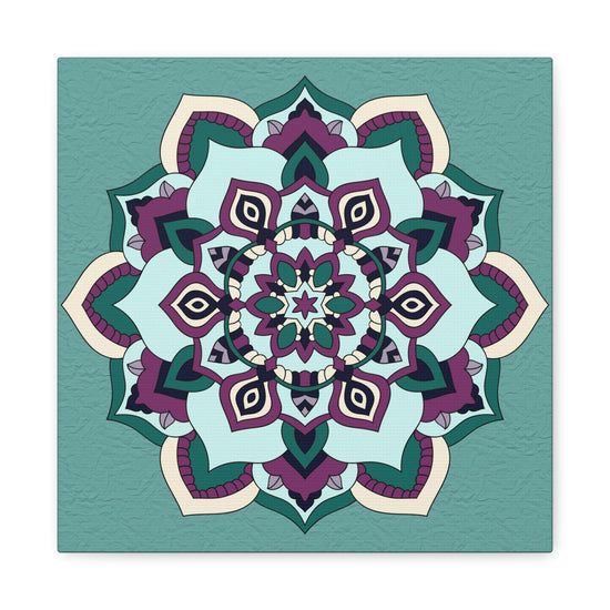Teal Serenity Mandala Canvas Wall Art Print
