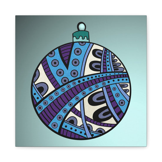 Decorative Mandala Ornament Canvas Print – Modern Geometric Wall Art in Cool Tones