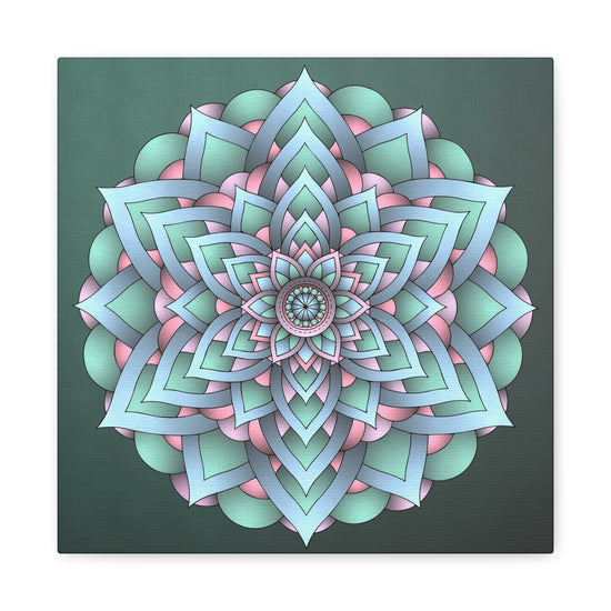 Celestial Bloom Mandala Canvas Wall Art Print