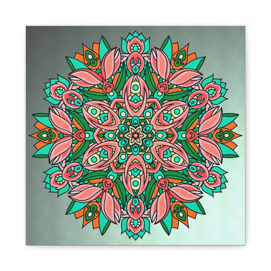 Colorful Lotus Mandala Canvas Wall Art Print